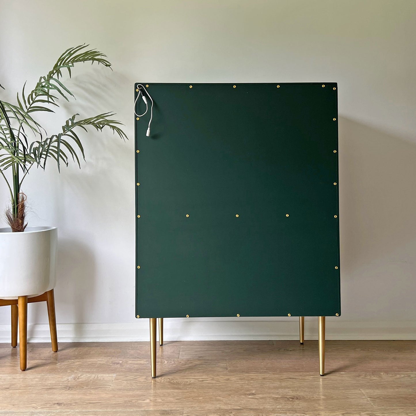 Vintage Mid Century G Plan Fresco Drinks Cocktail Cabinet - Cole & Son Forest - Brass Legs - *MADE TO ORDER*
