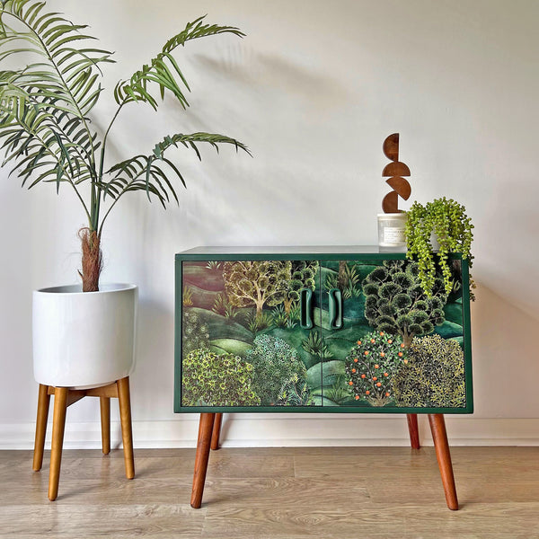 Cole & Son Forest Vintage Mid-Century G Plan Fresco Small Sideboard Vinyl Cabinet TV Stand - *MADE TO ORDER*