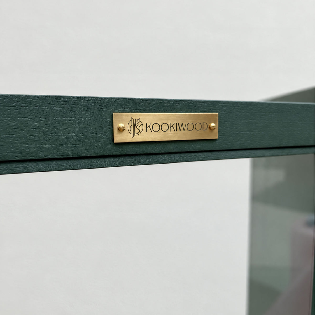 G Plan Modern Glass Display Drinks Cocktail Cabinet - Sage Green Tiger's Teatime