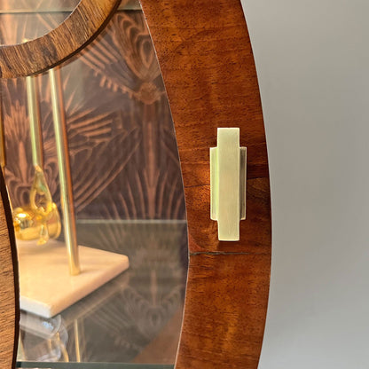 Rare Art Deco 1930s Walnut Round Circular Cocktail Drinks Cabinet - ‘The Orb’
