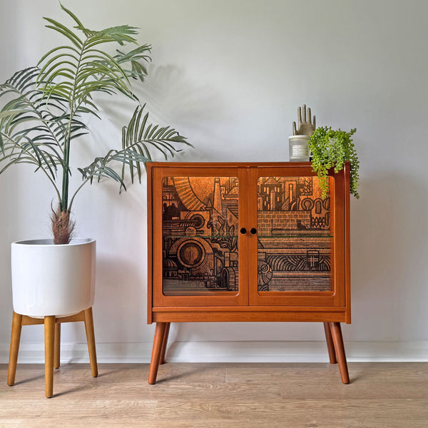 Vintage G Plan Teak Small Glass Fronted Display Drinks Cabinet - Drew Millward Hit The North Cork