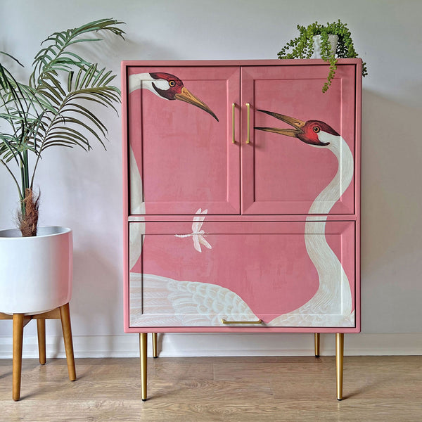 Pink Gucci Herons G Plan Fresco Drinks Cocktail Cabinet - *MADE TO ORDER*