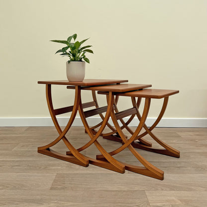 Refinished Vintage Nathan Teak Nest of Tables