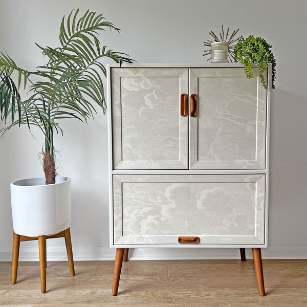 Vintage Mid Century G Plan Fresco Drinks Cocktail Cabinet - Fornasetti Nuvolette Clouds - *MADE TO ORDER*