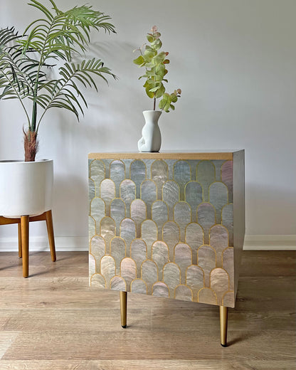 Bethan Gray Nizwa Pearl Mid-Century G Plan Fresco Small Sideboard Vinyl Cabinet TV Stand - *MADE TO ORDER*