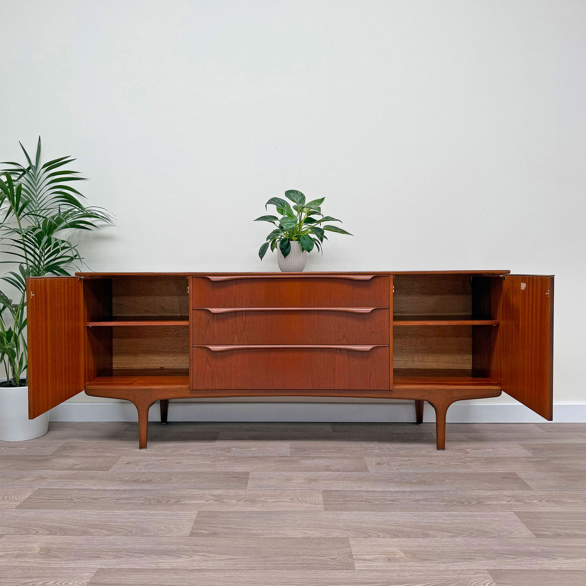 Vintage Mid-Century 1960s Sutcliffe of Todmorden "S-Form" Teak Sideboard TV Unit