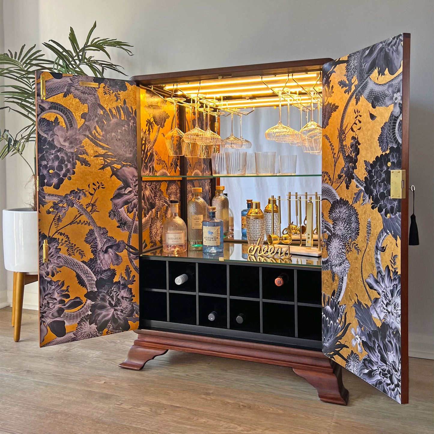 One-of-a-Kind 1930s Luxury Art Deco Walnut Drinks Cabinet – ‘The Alchemist’