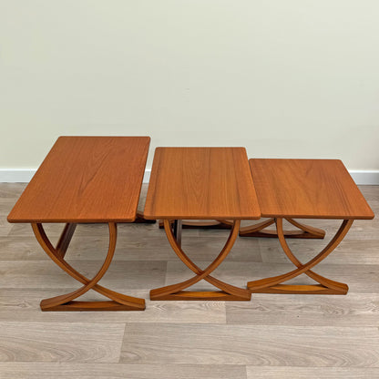 Refinished Vintage Nathan Teak Nest of Tables