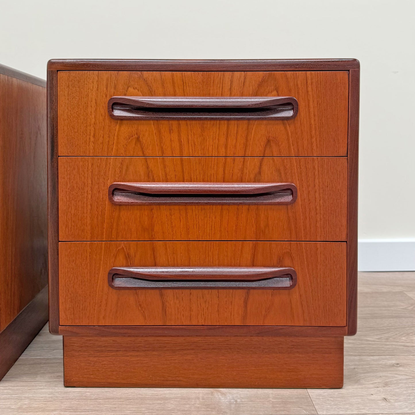Pair of Refinished Vintage G Plan Fresco Teak Bedside Drawers