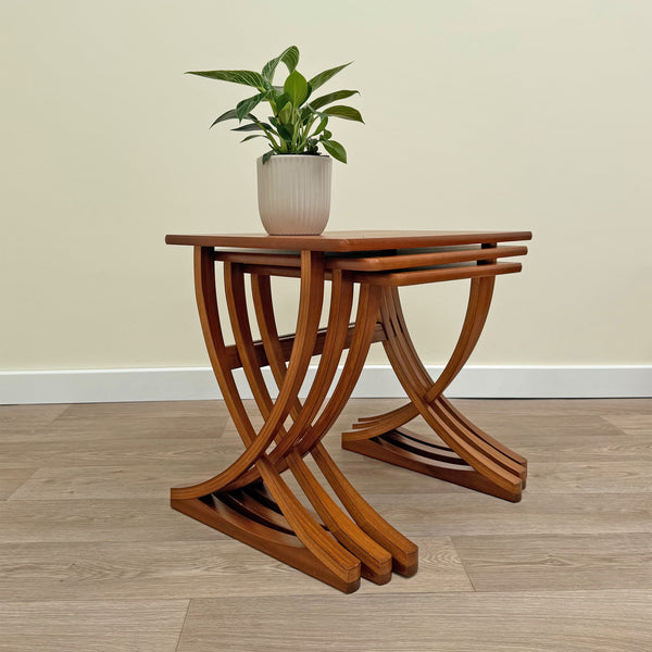 Refinished Vintage Nathan Teak Nest of Tables