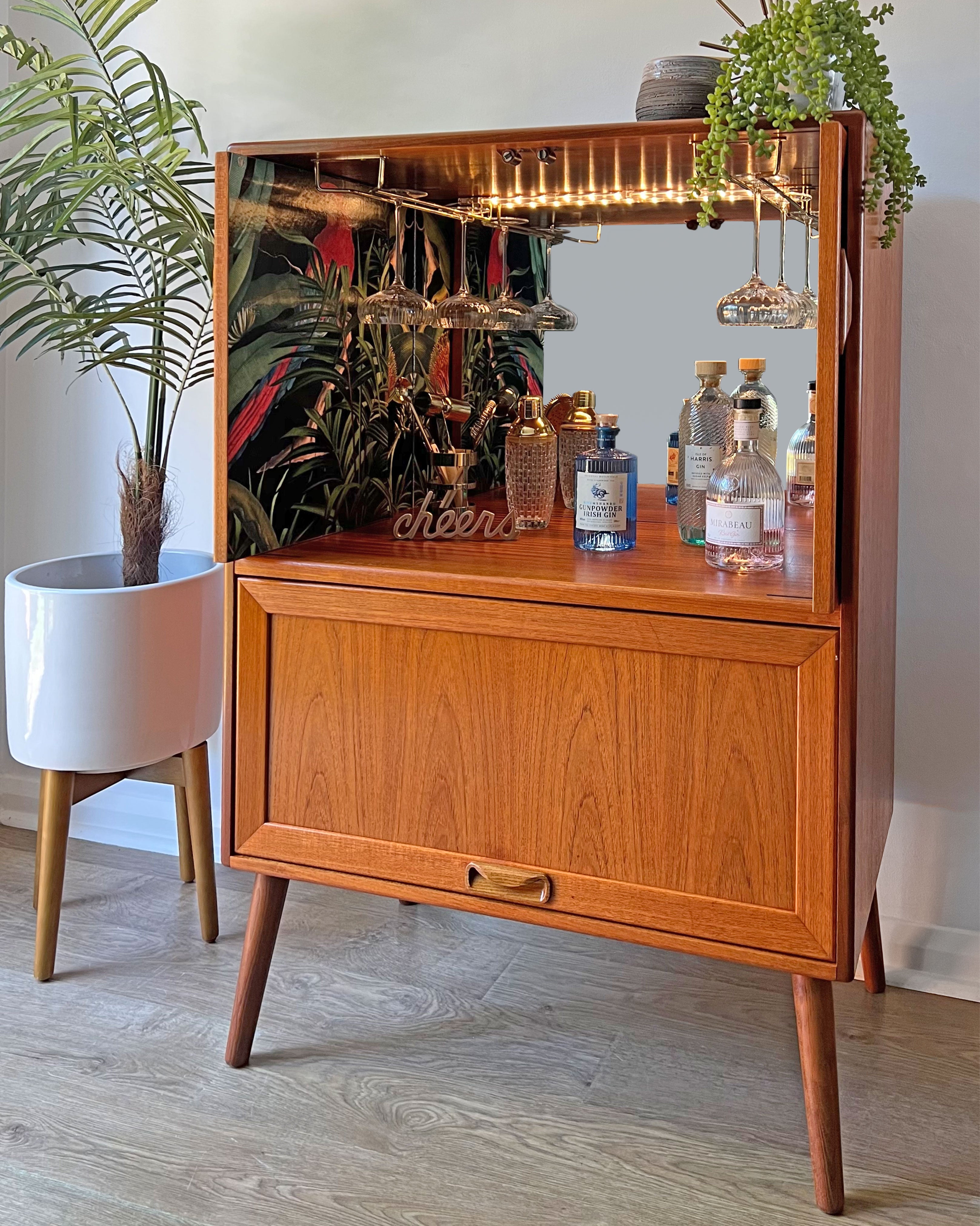 Vintage mid century bar cabinet store