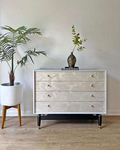 Vintage G Plan Tola Librenza Chest of Drawers in Fornasetti Nuvolette Clouds