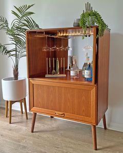 Vintage Mid Century G Plan Fresco Drinks Cocktail Cabinet on Wooden Legs - MADE TO ORDER