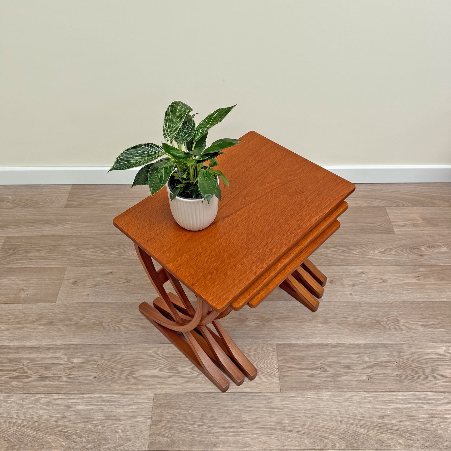 Refinished Vintage Nathan Teak Nest of Tables