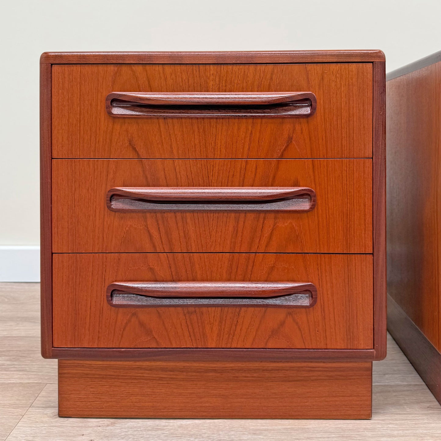 Pair of Refinished Vintage G Plan Fresco Teak Bedside Drawers