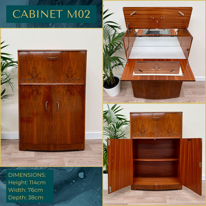 Luxury Art Deco Walnut Cocktail Cabinet – Bespoke Commission Deposit
