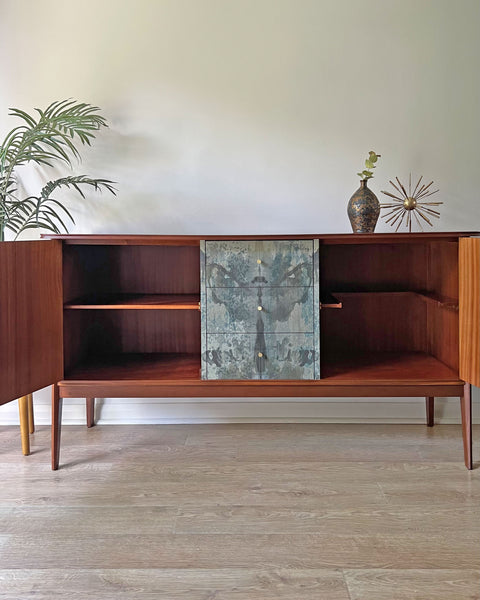 Vintage Large Vanson Teak Sideboard - Timorous Beasties Rorschach