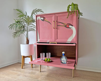 Pink Gucci Herons G Plan Fresco Drinks Cocktail Cabinet - *MADE TO ORDER*