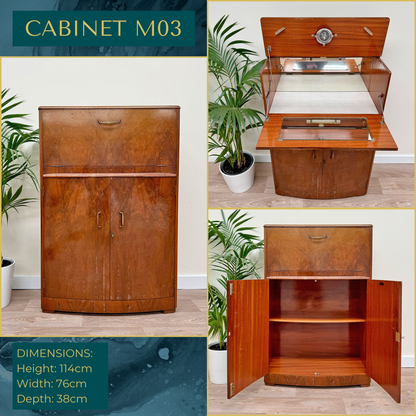 Luxury Art Deco Walnut Cocktail Cabinet – Bespoke Commission Deposit