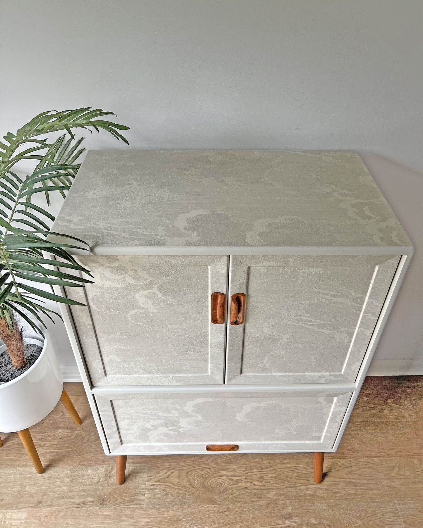 Vintage Mid Century G Plan Fresco Drinks Cocktail Cabinet - Fornasetti Nuvolette Clouds - *MADE TO ORDER*