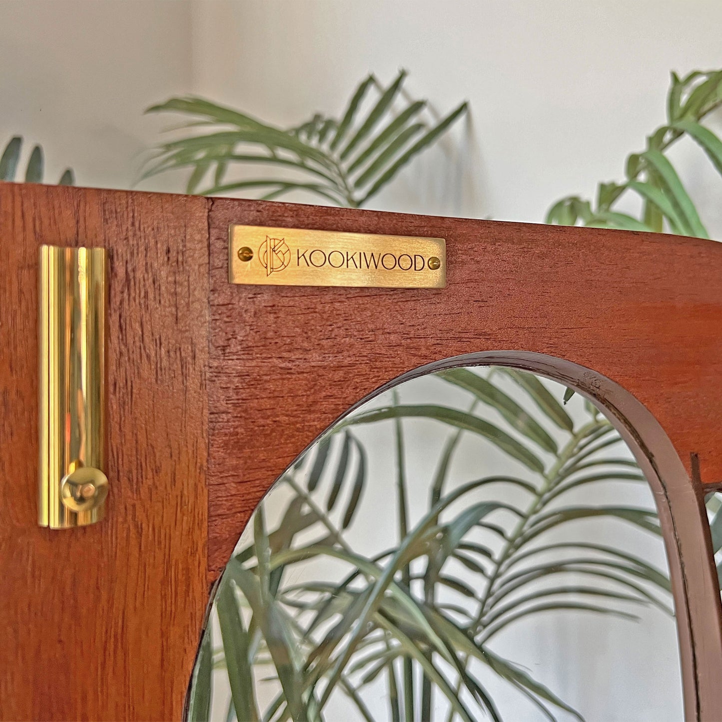 Vintage Art Deco Walnut Glazed Display Drinks Cabinet with Luxurious Sage Green Velvet Interior