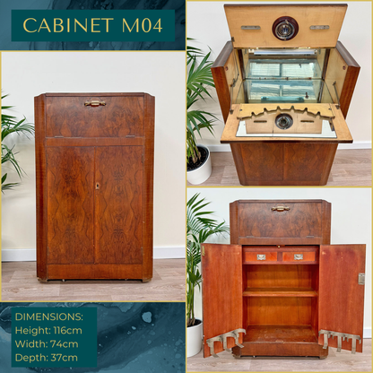 Luxury Art Deco Walnut Cocktail Cabinet – Bespoke Commission Deposit