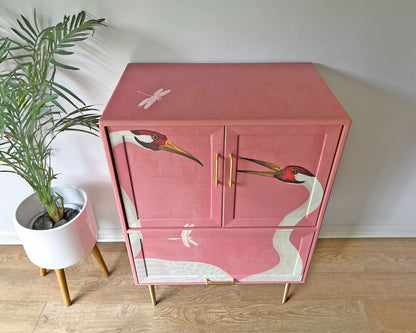Pink Gucci Herons G Plan Fresco Drinks Cocktail Cabinet - *MADE TO ORDER*