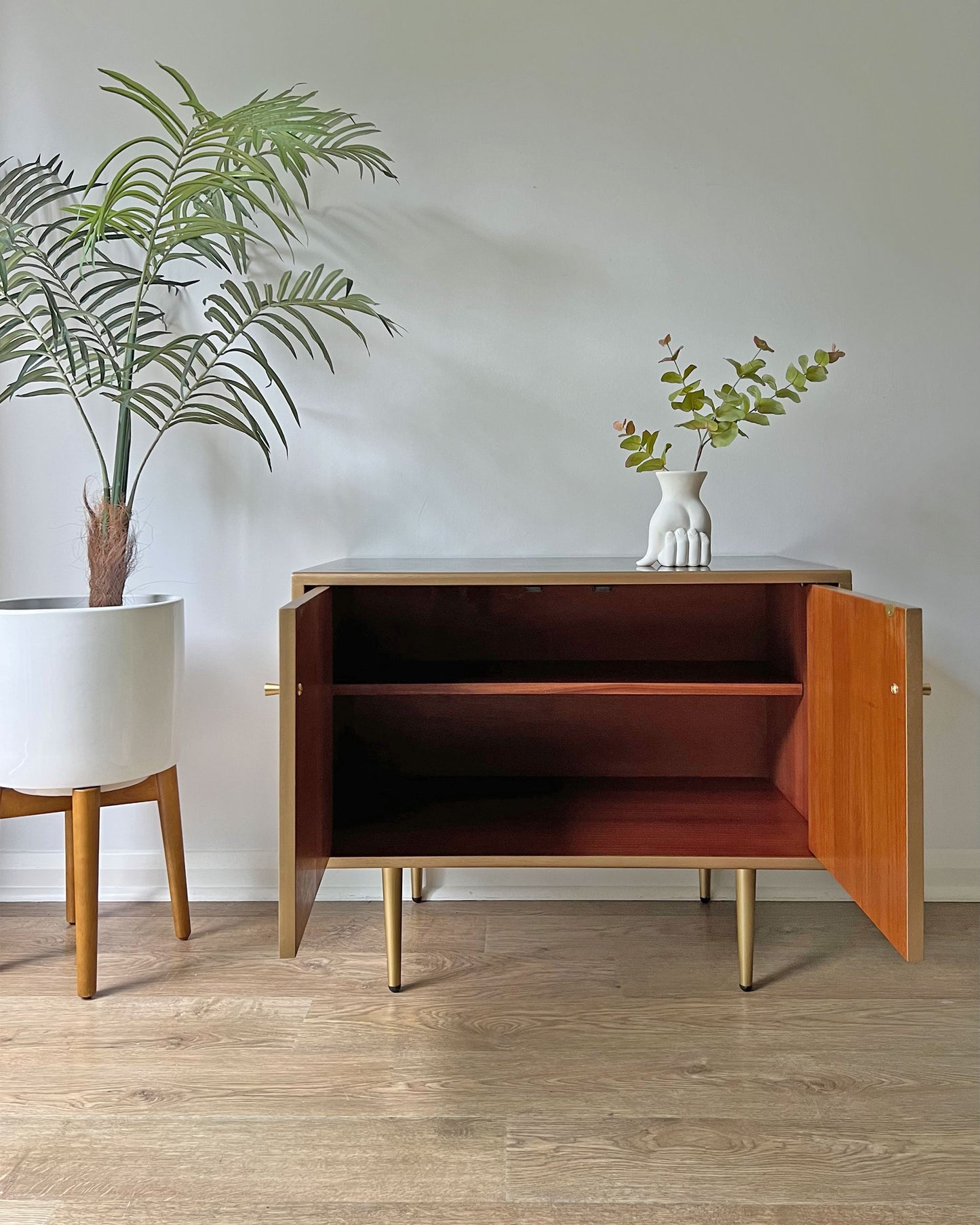 Bethan Gray Nizwa Pearl Mid-Century G Plan Fresco Small Sideboard Vinyl Cabinet TV Stand - *MADE TO ORDER*
