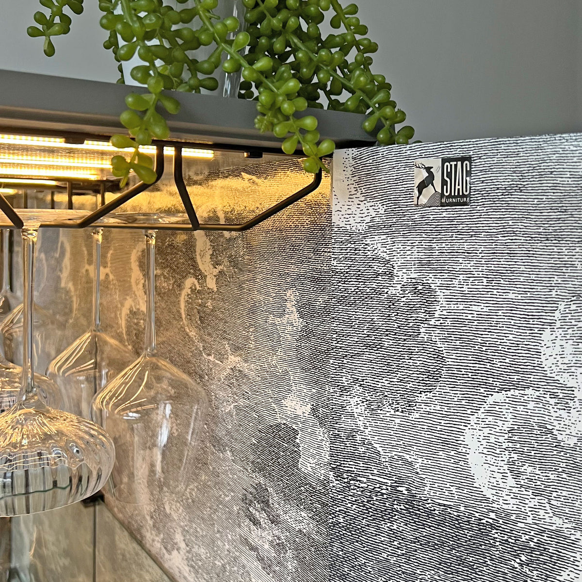 Grey Fornasetti Procuratie Con Vista 
Drinks Cabinet & Whiskey Bar Storage - ‘Mischief in Monochrome’
