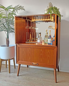 Vintage Mid Century G Plan Fresco Drinks Cocktail Cabinet on Wooden Legs