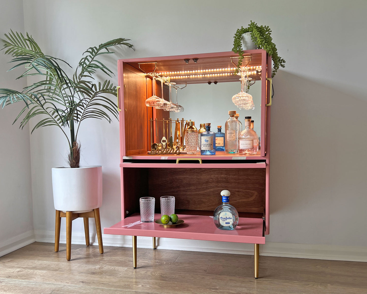 Pink Gucci Herons G Plan Fresco Drinks Cocktail Cabinet - *MADE TO ORDER*