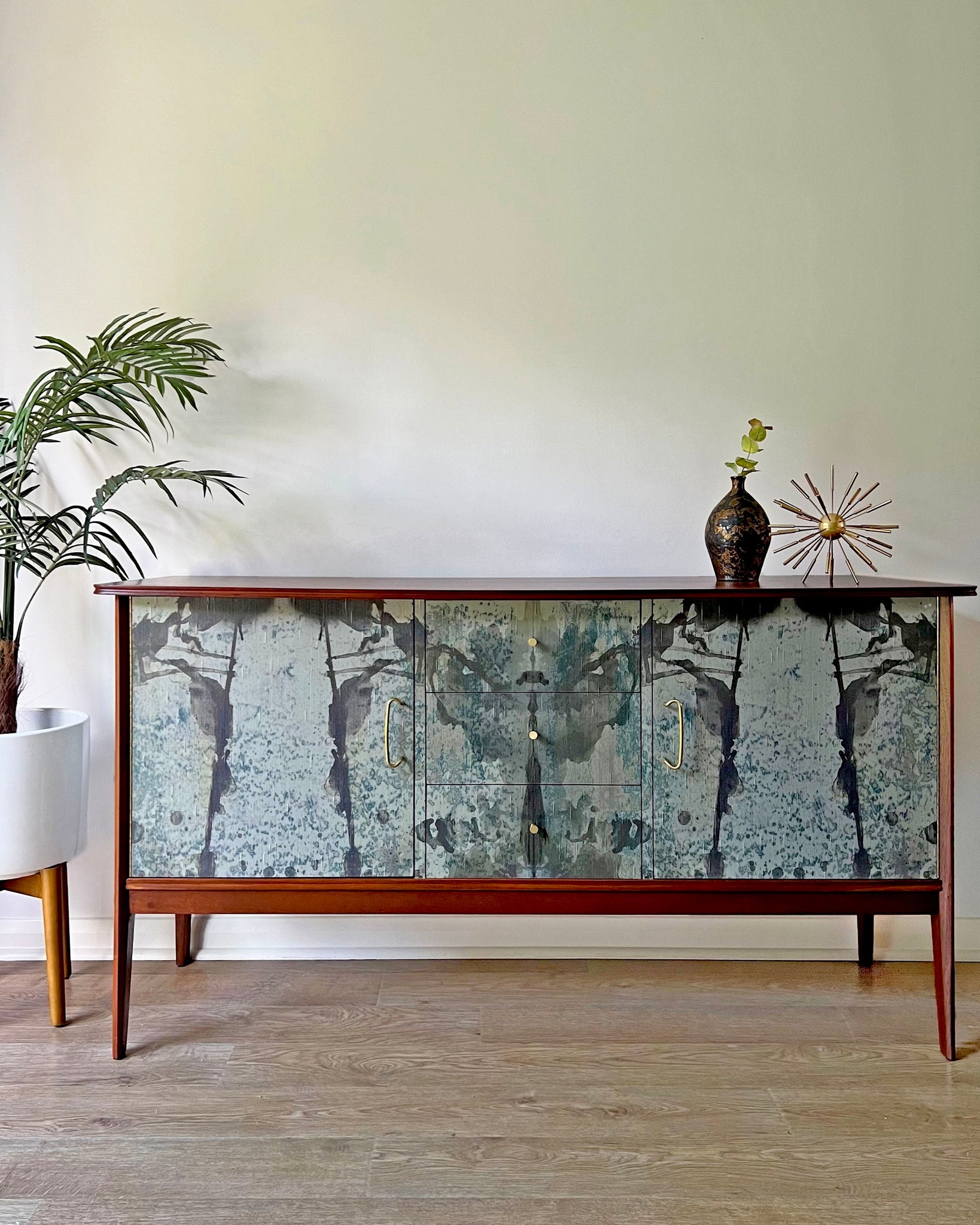 Vintage Large Vanson Teak Sideboard - Timorous Beasties Rorschach