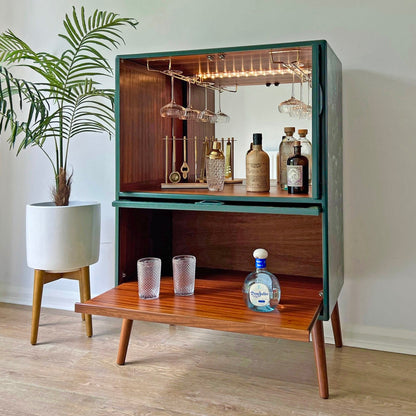 Vintage Mid Century G Plan Fresco Drinks Cocktail Cabinet - Cole & Son Forest - *MADE TO ORDER*