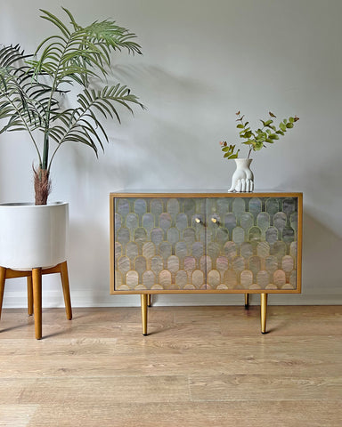 Bethan Gray Nizwa Pearl Mid-Century G Plan Fresco Small Sideboard Vinyl Cabinet TV Stand