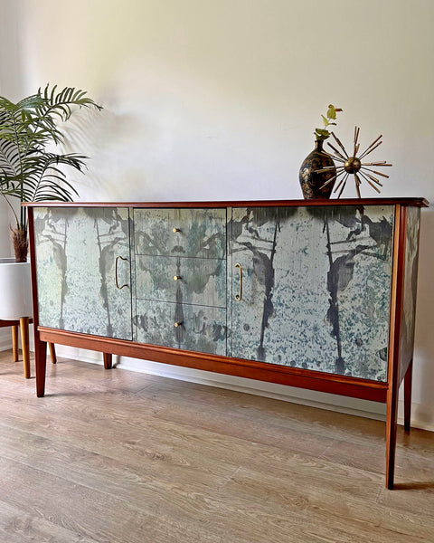 Vintage Large Vanson Teak Sideboard - Timorous Beasties Rorschach