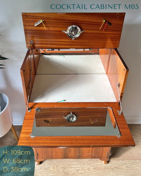 Art Deco Walnut Cocktail Drinks Cabinet Commission Deposit
