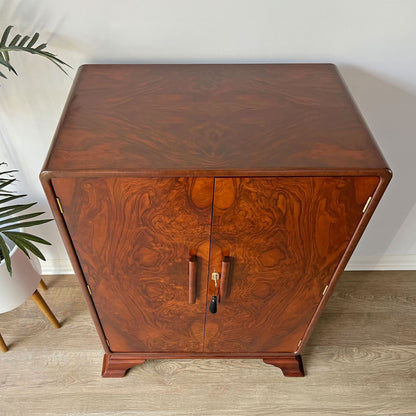 One-of-a-Kind 1930s Luxury Art Deco Walnut Drinks Cabinet – ‘The Alchemist’