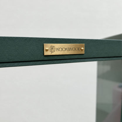 G Plan Modern Glass Display Drinks Cocktail Cabinet - Sage Green Tiger's Teatime
