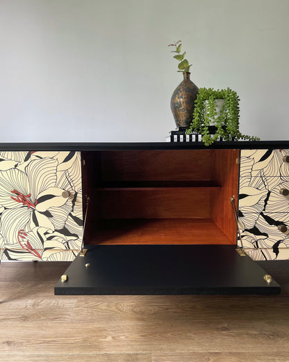 Gucci Lilies Vintage 6ft Large Sideboard TV Unit Media Console