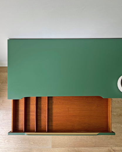 Vintage Bethan Gray Green & Gold 6ft Large Sideboard TV Unit Media Console - *MADE TO ORDER*