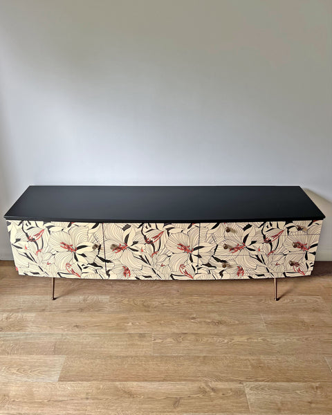 Gucci Lilies Vintage 6ft Large Sideboard TV Unit Media Console