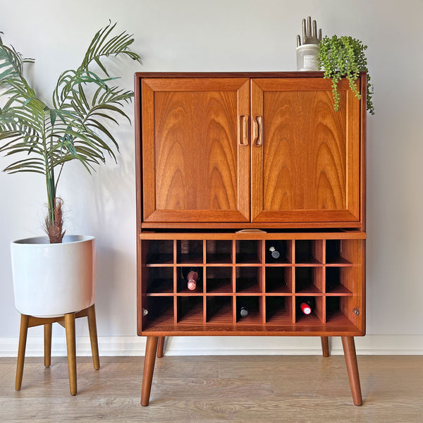 Vintage Mid Century Teak G Plan Fresco Drinks Cocktail Cabinet with Bottle Rack - *MADE TO ORDER*