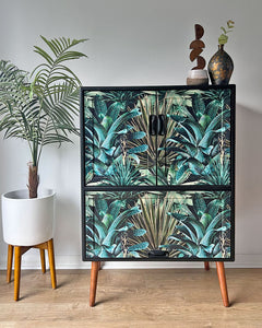 Vintage Mid Century G Plan Fresco Drinks Cocktail Cabinet - Biophilic Lush Succulents - MADE TO ORDER