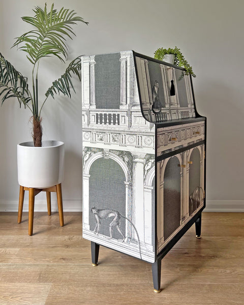 Vintage Jentique Drinks Cabinet - Fornasetti Procuratie e Scimmie