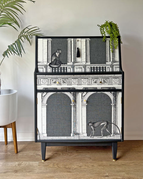 Vintage Jentique Drinks Cabinet - Fornasetti Procuratie e Scimmie