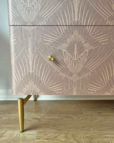 Art Deco Large Chest of Drawers in Divine Savages Blush Pink Gershwing