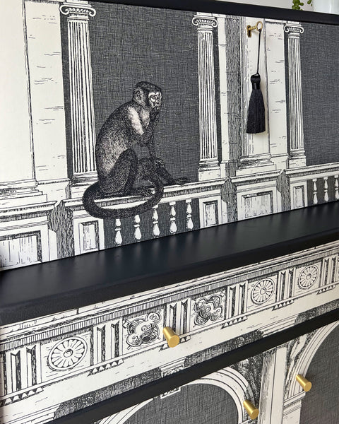 Vintage Jentique Drinks Cabinet - Fornasetti Procuratie e Scimmie