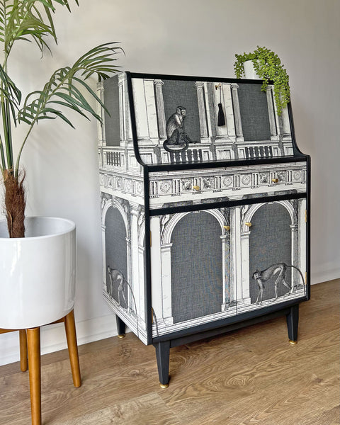 Vintage Jentique Drinks Cabinet - Fornasetti Procuratie e Scimmie