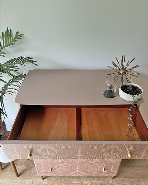 Art Deco Large Chest of Drawers in Divine Savages Blush Pink Gershwing