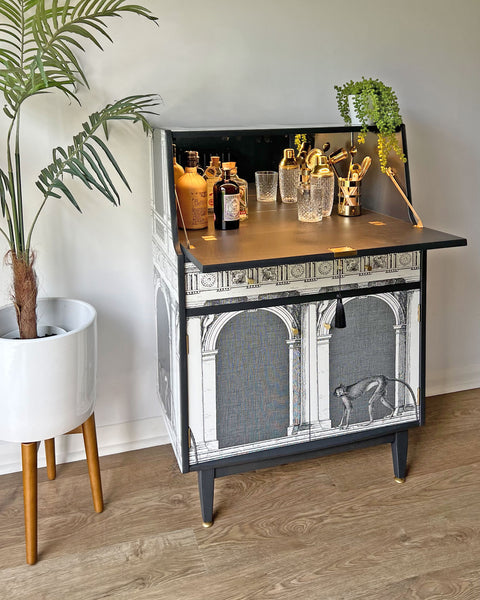 Vintage Jentique Drinks Cabinet - Fornasetti Procuratie e Scimmie